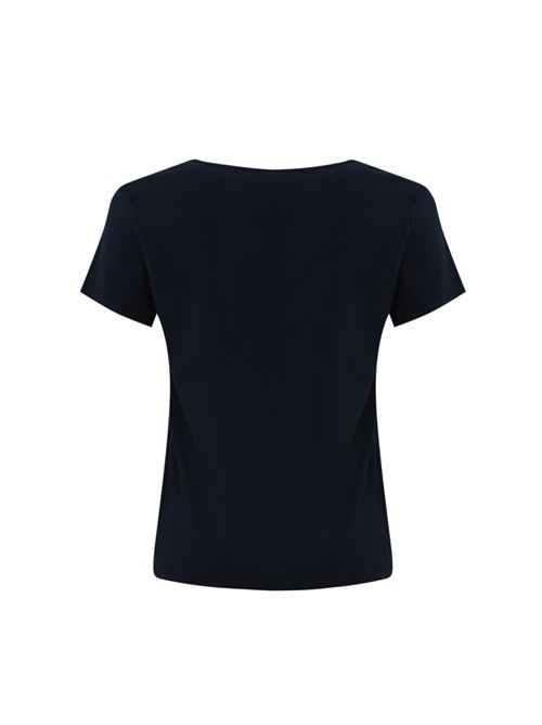 T-shirt Turbato con logo in cotone blu PINKO | 102950 A228G02